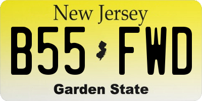 NJ license plate B55FWD