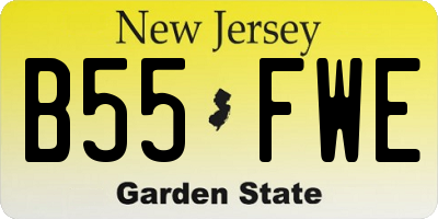NJ license plate B55FWE