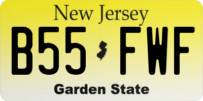 NJ license plate B55FWF