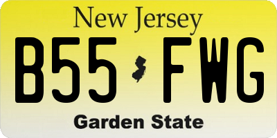 NJ license plate B55FWG