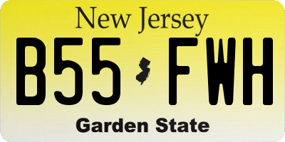 NJ license plate B55FWH