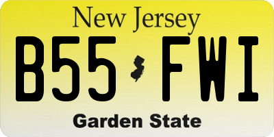NJ license plate B55FWI