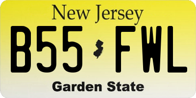 NJ license plate B55FWL