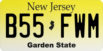 NJ license plate B55FWM