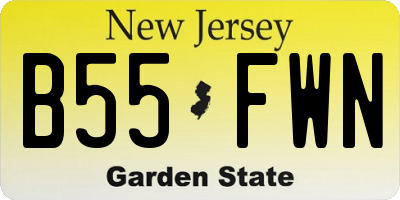 NJ license plate B55FWN