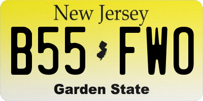 NJ license plate B55FWO