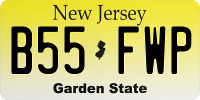 NJ license plate B55FWP