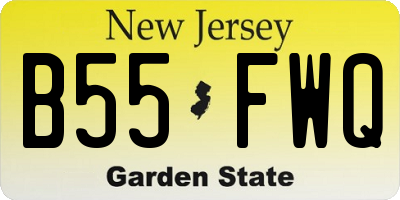 NJ license plate B55FWQ