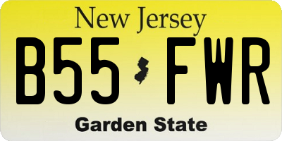 NJ license plate B55FWR