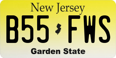 NJ license plate B55FWS