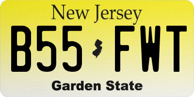 NJ license plate B55FWT