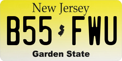 NJ license plate B55FWU