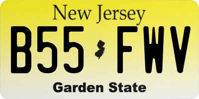 NJ license plate B55FWV