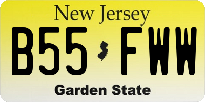 NJ license plate B55FWW