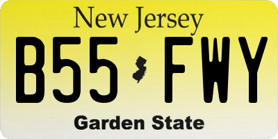 NJ license plate B55FWY