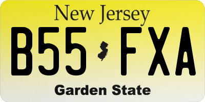 NJ license plate B55FXA