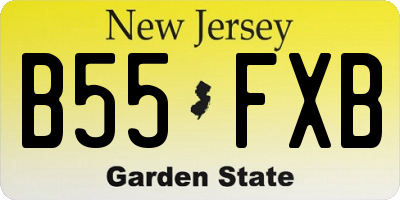 NJ license plate B55FXB