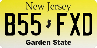 NJ license plate B55FXD