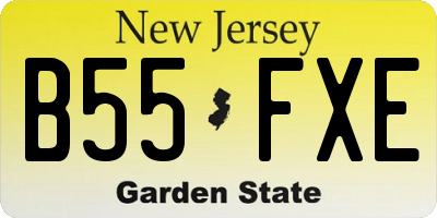 NJ license plate B55FXE