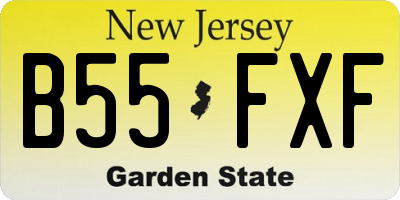 NJ license plate B55FXF
