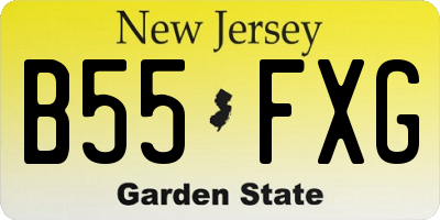 NJ license plate B55FXG