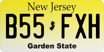 NJ license plate B55FXH