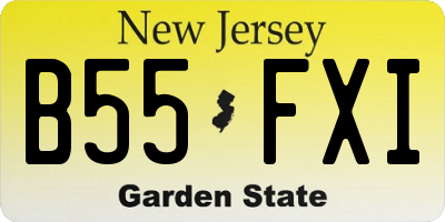 NJ license plate B55FXI