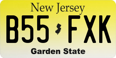 NJ license plate B55FXK