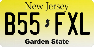 NJ license plate B55FXL