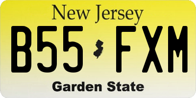 NJ license plate B55FXM