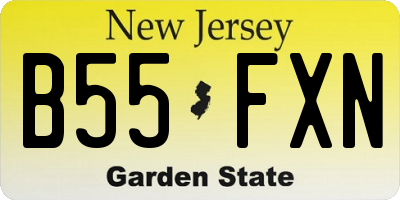 NJ license plate B55FXN