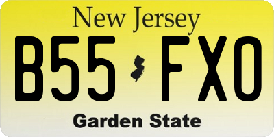 NJ license plate B55FXO