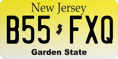NJ license plate B55FXQ