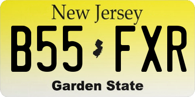 NJ license plate B55FXR