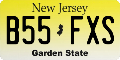NJ license plate B55FXS