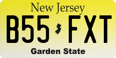 NJ license plate B55FXT
