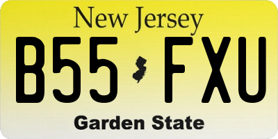 NJ license plate B55FXU