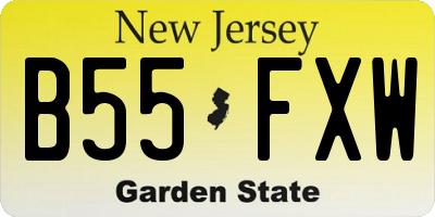 NJ license plate B55FXW