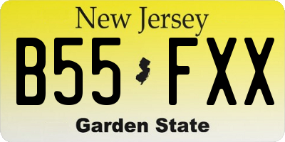 NJ license plate B55FXX