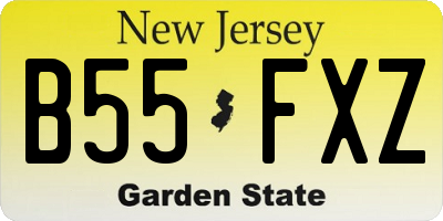 NJ license plate B55FXZ