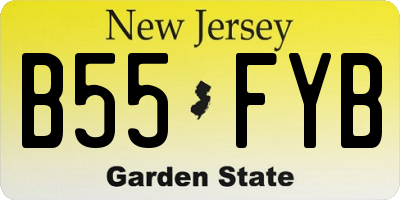 NJ license plate B55FYB