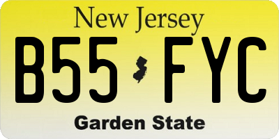 NJ license plate B55FYC