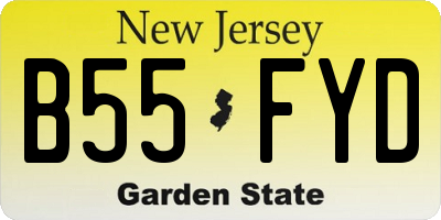 NJ license plate B55FYD
