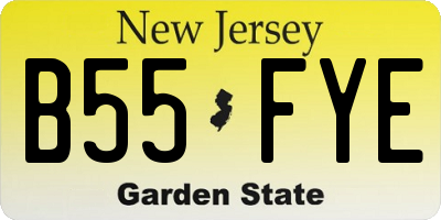 NJ license plate B55FYE