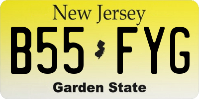 NJ license plate B55FYG