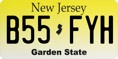 NJ license plate B55FYH