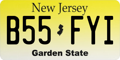 NJ license plate B55FYI