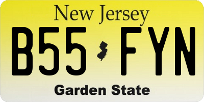 NJ license plate B55FYN