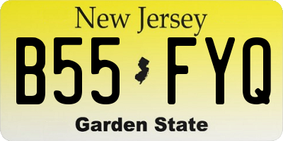 NJ license plate B55FYQ