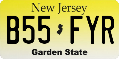 NJ license plate B55FYR